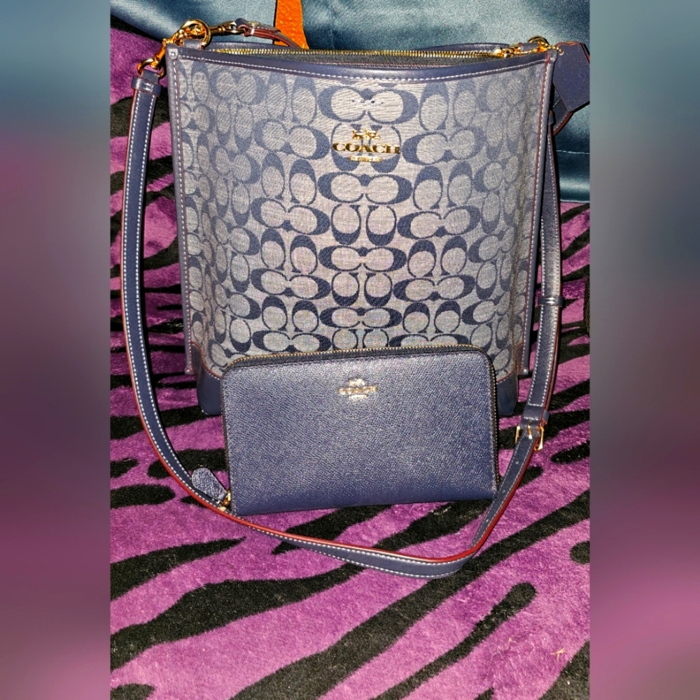 Coach Denim Tote with wallet